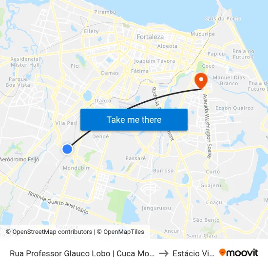 Rua Professor Glauco Lobo | Cuca Mondubim - Novo Mondubim to Estácio Via Corpvs map
