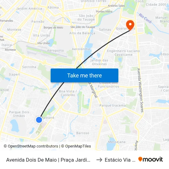 Avenida Dois De Maio | Praça Jardim União - Passaré to Estácio Via Corpvs map