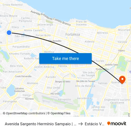 Avenida Sargento Hermínio Sampaio | Assaí - Presidente Kennedy to Estácio Via Corpvs map