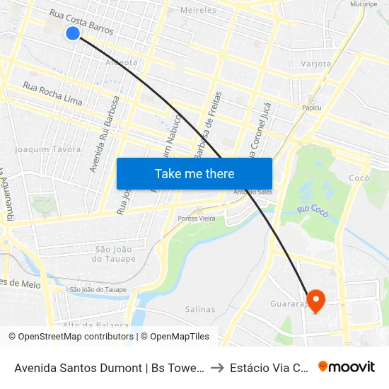 Avenida Santos Dumont | Bs Tower - Centro to Estácio Via Corpvs map