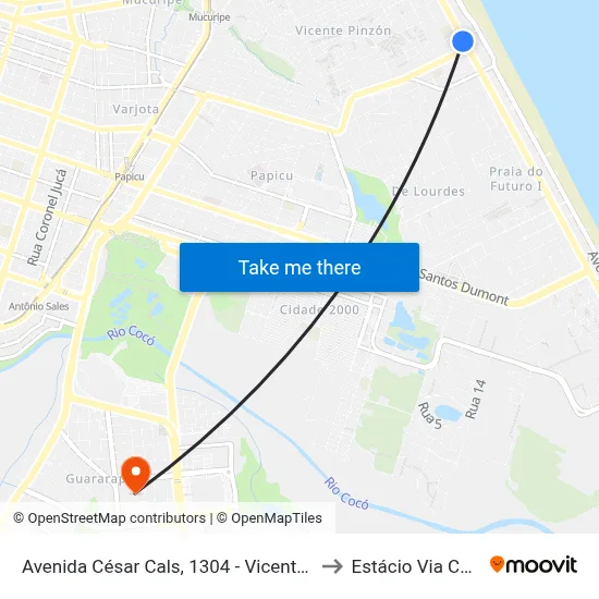 Avenida César Cals, 1304 - Vicente Pinzon to Estácio Via Corpvs map