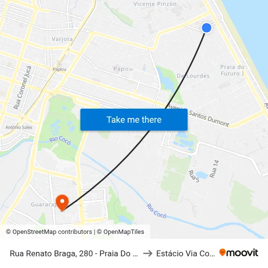 Rua Renato Braga, 280 - Praia Do Futuro I to Estácio Via Corpvs map
