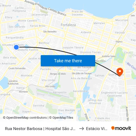 Rua Nestor Barbosa | Hospital São José - Amadeu Furtado to Estácio Via Corpvs map