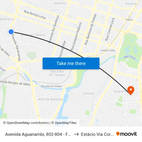 Avenida Aguanambi, 802-804 - Fátima to Estácio Via Corpvs map
