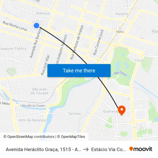 Avenida Heráclito Graça, 1515 - Aldeota to Estácio Via Corpvs map