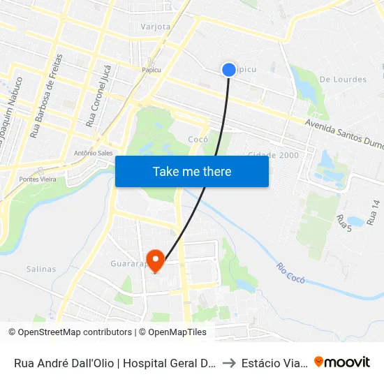 Rua André Dall'Olio | Hospital Geral De Fortaleza - Papicu to Estácio Via Corpvs map