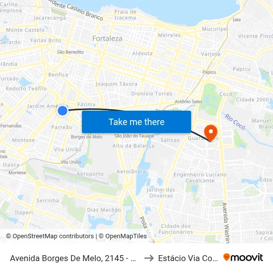 Avenida Borges De Melo, 2145 - Parreão to Estácio Via Corpvs map