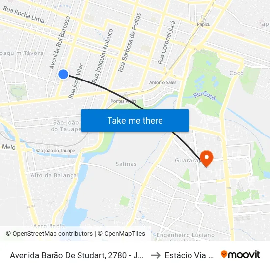 Avenida Barão De Studart, 2780 - Joaquim Távora to Estácio Via Corpvs map