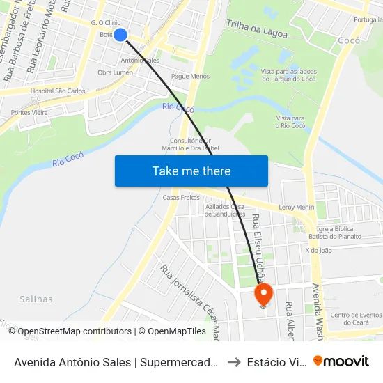 Avenida Antônio Sales | Supermercado Pinheiro - Dionísio Torres to Estácio Via Corpvs map