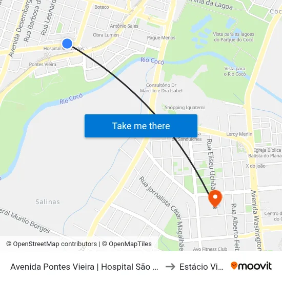 Avenida Pontes Vieira | Hospital São Carlos - Dionísio Torres to Estácio Via Corpvs map