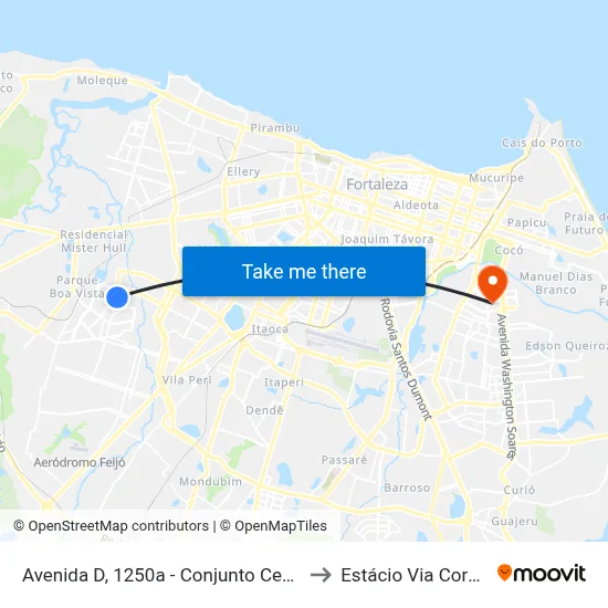 Avenida D, 1250a - Conjunto Ceará I to Estácio Via Corpvs map