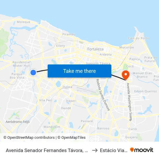 Avenida Senador Fernandes Távora, 2503 - Autran Nunes to Estácio Via Corpvs map