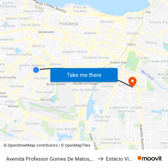 Avenida Professor Gomes De Matos, 36 - Jardim América to Estácio Via Corpvs map