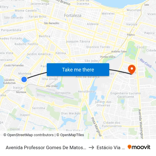 Avenida Professor Gomes De Matos, 1889 - Montese to Estácio Via Corpvs map
