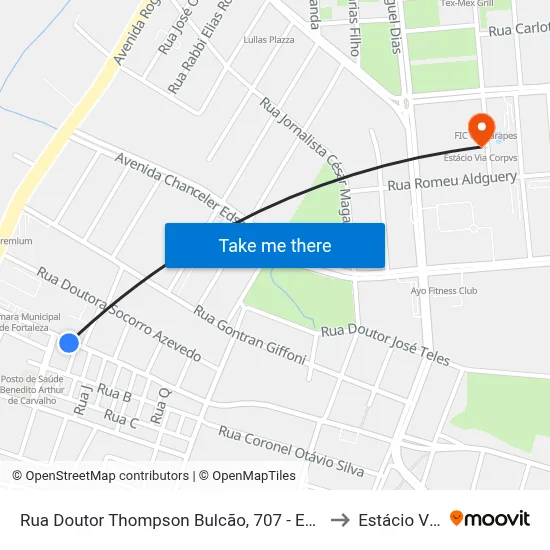 Rua Doutor Thompson Bulcão, 707 - Engenheiro Luciano Cavalcante to Estácio Via Corpvs map