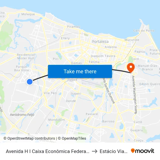 Avenida H I Caixa Econômica Federal - Conjunto Ceará to Estácio Via Corpvs map