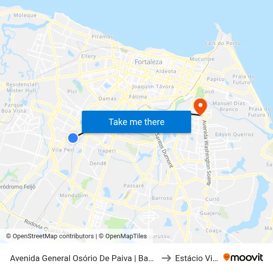 Avenida General Osório De Paiva | Banco Do Brasil - Parangaba to Estácio Via Corpvs map