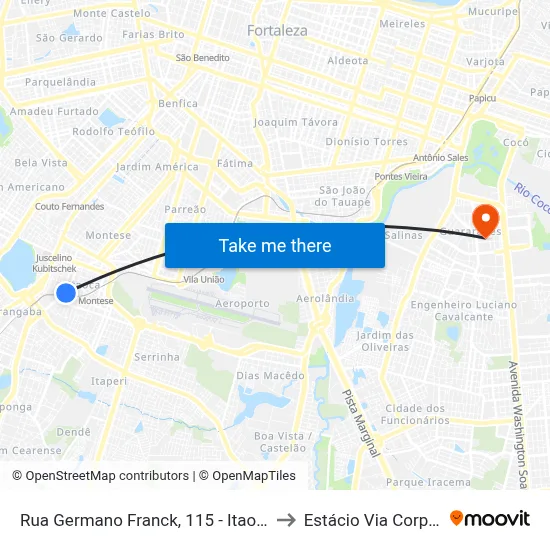 Rua Germano Franck, 115 - Itaoca to Estácio Via Corpvs map