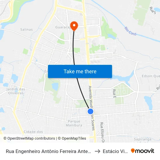 Rua Engenheiro Antônio Ferreira Antero, 465 - Parque Manibura to Estácio Via Corpvs map