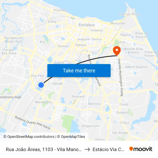 Rua João Áreas, 1103 - Vila Manoel Sátiro to Estácio Via Corpvs map