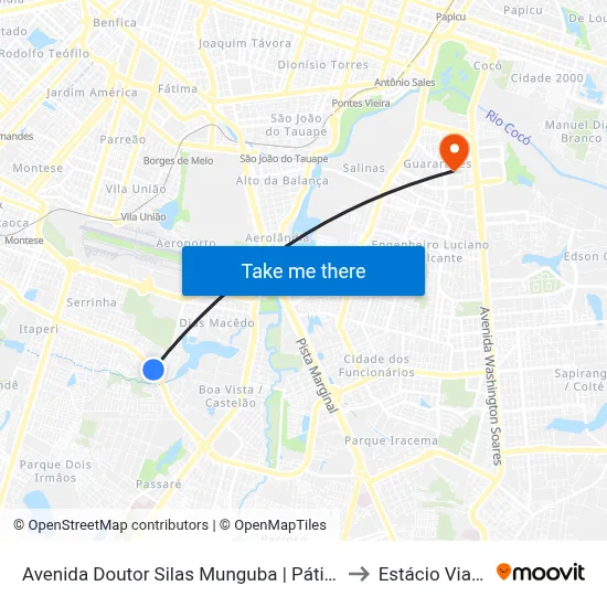 Avenida Doutor Silas Munguba | Pátio Passaré - Itaperi to Estácio Via Corpvs map