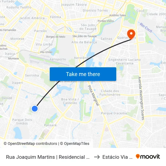 Rua Joaquim Martins | Residencial Rabelo - Passaré to Estácio Via Corpvs map