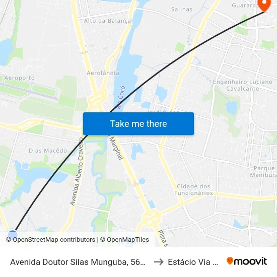 Avenida Doutor Silas Munguba, 5697 - Boa Vista to Estácio Via Corpvs map