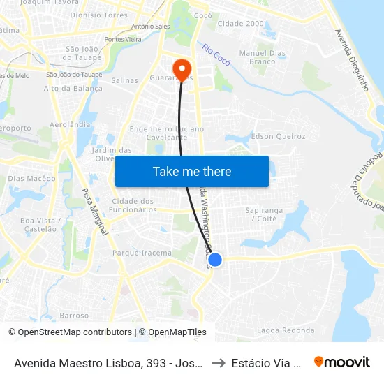 Avenida Maestro Lisboa, 393 - José De Alencar to Estácio Via Corpvs map