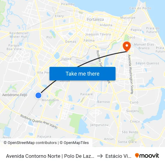 Avenida Contorno Norte | Polo De Lazer - Conjunto Esperança to Estácio Via Corpvs map