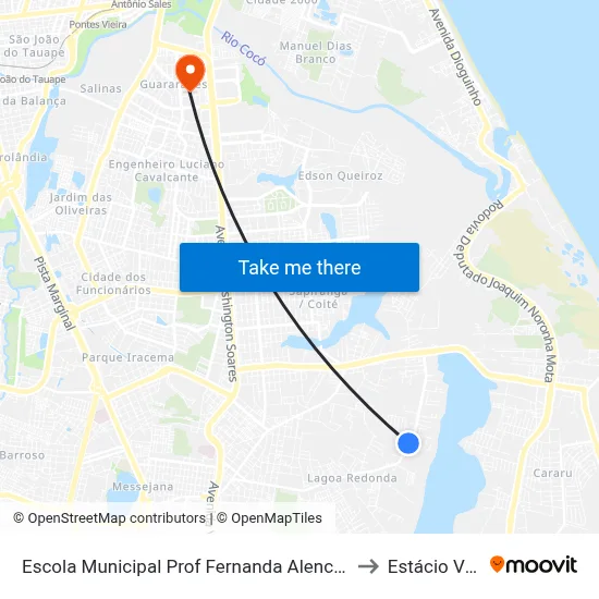 Escola Municipal Prof Fernanda Alencar Colares - Lagoa Redonda to Estácio Via Corpvs map
