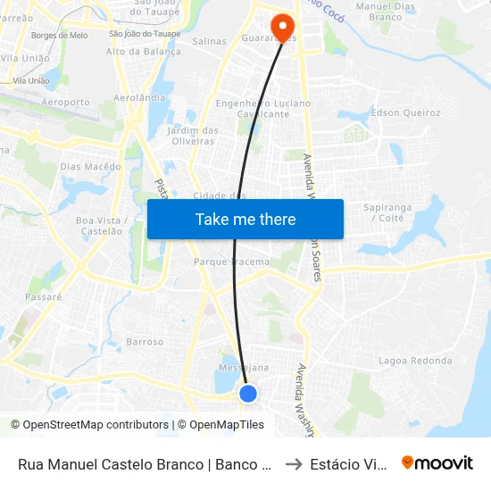 Rua Manuel Castelo Branco | Banco Do Brasil - Messejana to Estácio Via Corpvs map