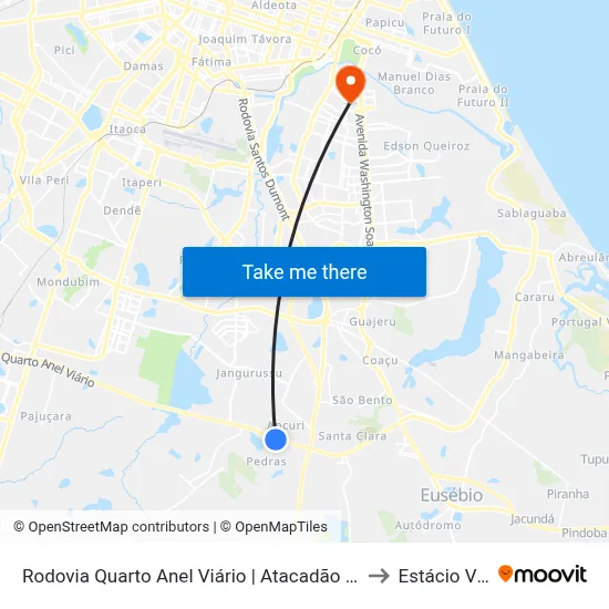 Rodovia Quarto Anel Viário | Atacadão Centro De Distribuição- Pedras to Estácio Via Corpvs map