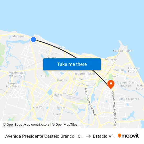 Avenida Presidente Castelo Branco | Cuca Barra - Barra Do Ceará to Estácio Via Corpvs map