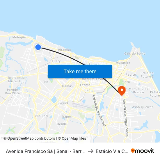 Avenida Francisco Sá | Senai - Barra Do Ceará to Estácio Via Corpvs map