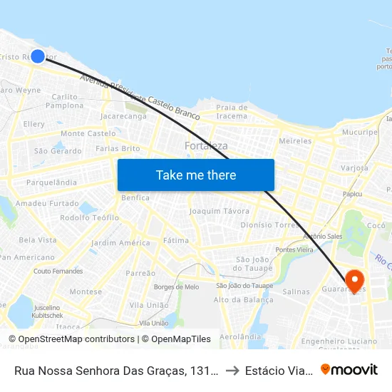 Rua Nossa Senhora Das Graças, 1312 - Cristo Redentor to Estácio Via Corpvs map