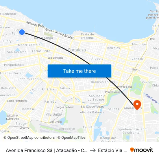 Avenida Francisco Sá | Atacadão - Carlito Pamplona to Estácio Via Corpvs map