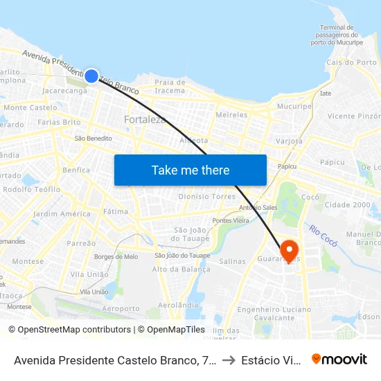 Avenida Presidente Castelo Branco, 755-803 - Moura Brasil to Estácio Via Corpvs map