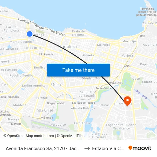Avenida Francisco Sá, 2170 - Jacarecanga to Estácio Via Corpvs map
