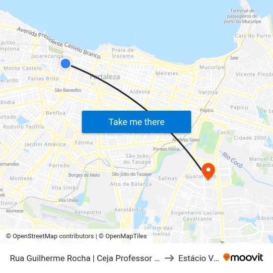 Rua Guilherme Rocha | Ceja Professor Gilmar Maia De Sousa - Centro to Estácio Via Corpvs map