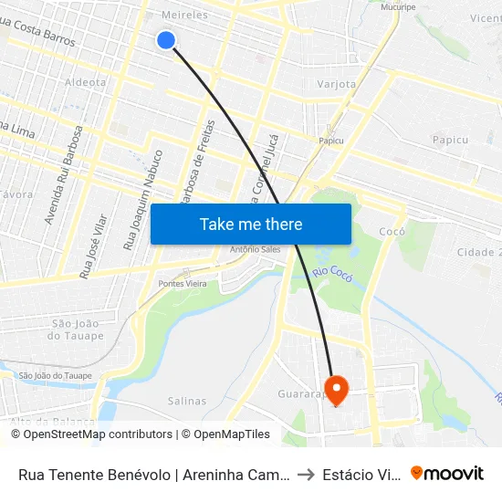 Rua Tenente Benévolo | Areninha Campo Do América - Meireles to Estácio Via Corpvs map