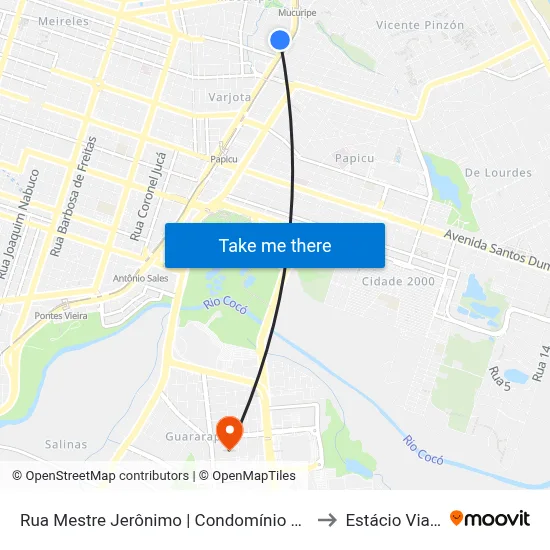 Rua Mestre Jerônimo | Condomínio Dom Luis - Mucuripe to Estácio Via Corpvs map