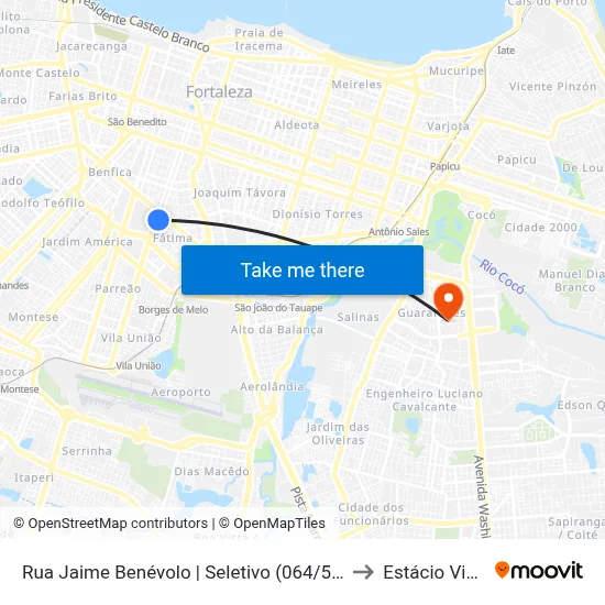 Rua Jaime Benévolo | Seletivo (064/502/504/703) - Fátima to Estácio Via Corpvs map