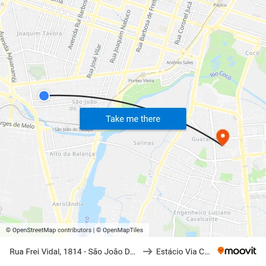 Rua Frei Vidal, 1814 - São João Do Tauape to Estácio Via Corpvs map