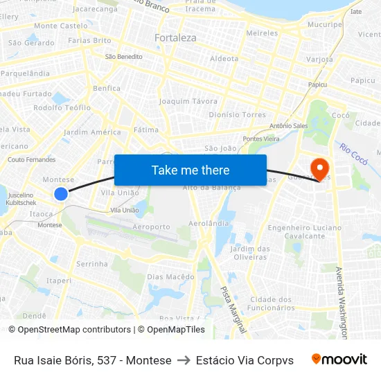 Rua Isaie Bóris, 537 - Montese to Estácio Via Corpvs map