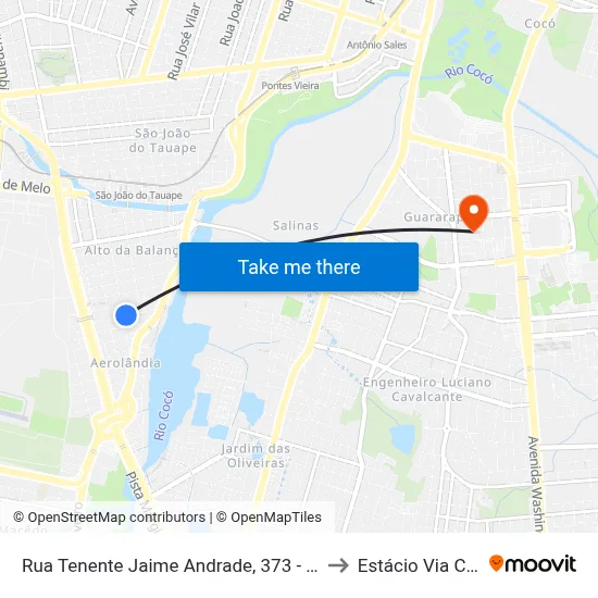 Rua Tenente Jaime Andrade, 373 - Aerolândia to Estácio Via Corpvs map