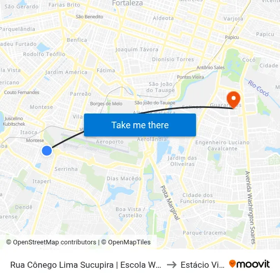 Rua Cônego Lima Sucupira | Escola Waldemar Barroso - Serrinha to Estácio Via Corpvs map