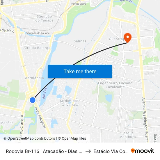 Rodovia Br-116 | Atacadão - Dias Macedo to Estácio Via Corpvs map