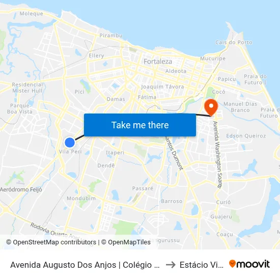 Avenida Augusto Dos Anjos | Colégio Jim Wilson - Bonsucesso to Estácio Via Corpvs map