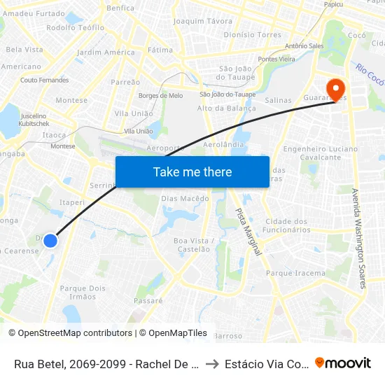 Rua Betel, 2069-2099 - Rachel De Queiroz to Estácio Via Corpvs map