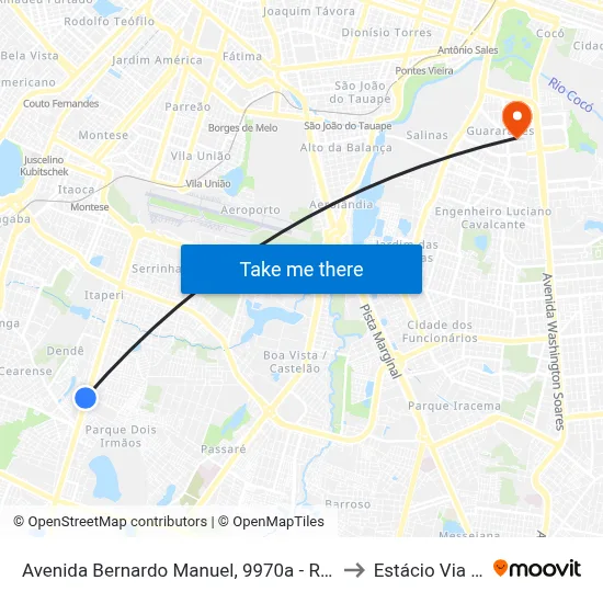 Avenida Bernardo Manuel, 9970a - Rachel De Queiroz to Estácio Via Corpvs map